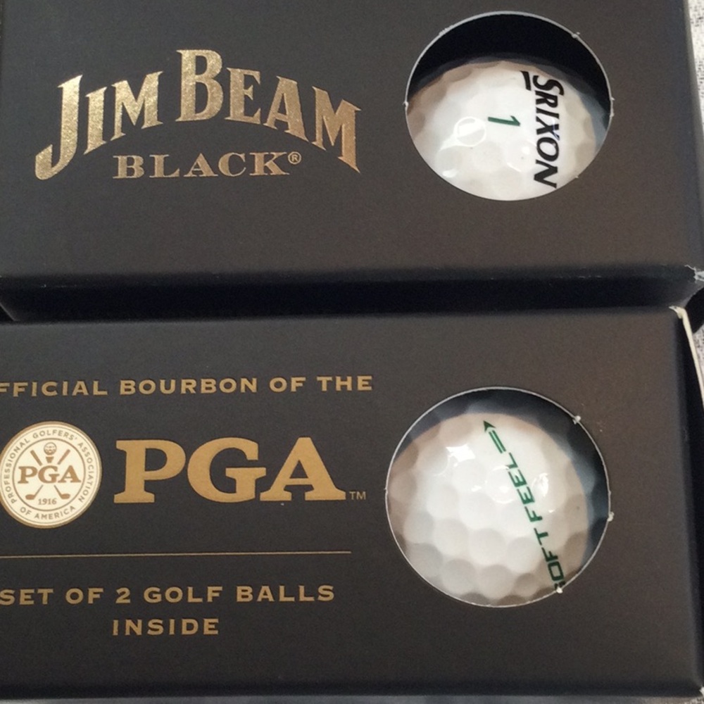 🏌🏼‍♂️Jim Beam PGA golf balls. Two sets with 2 in each box. NWOT